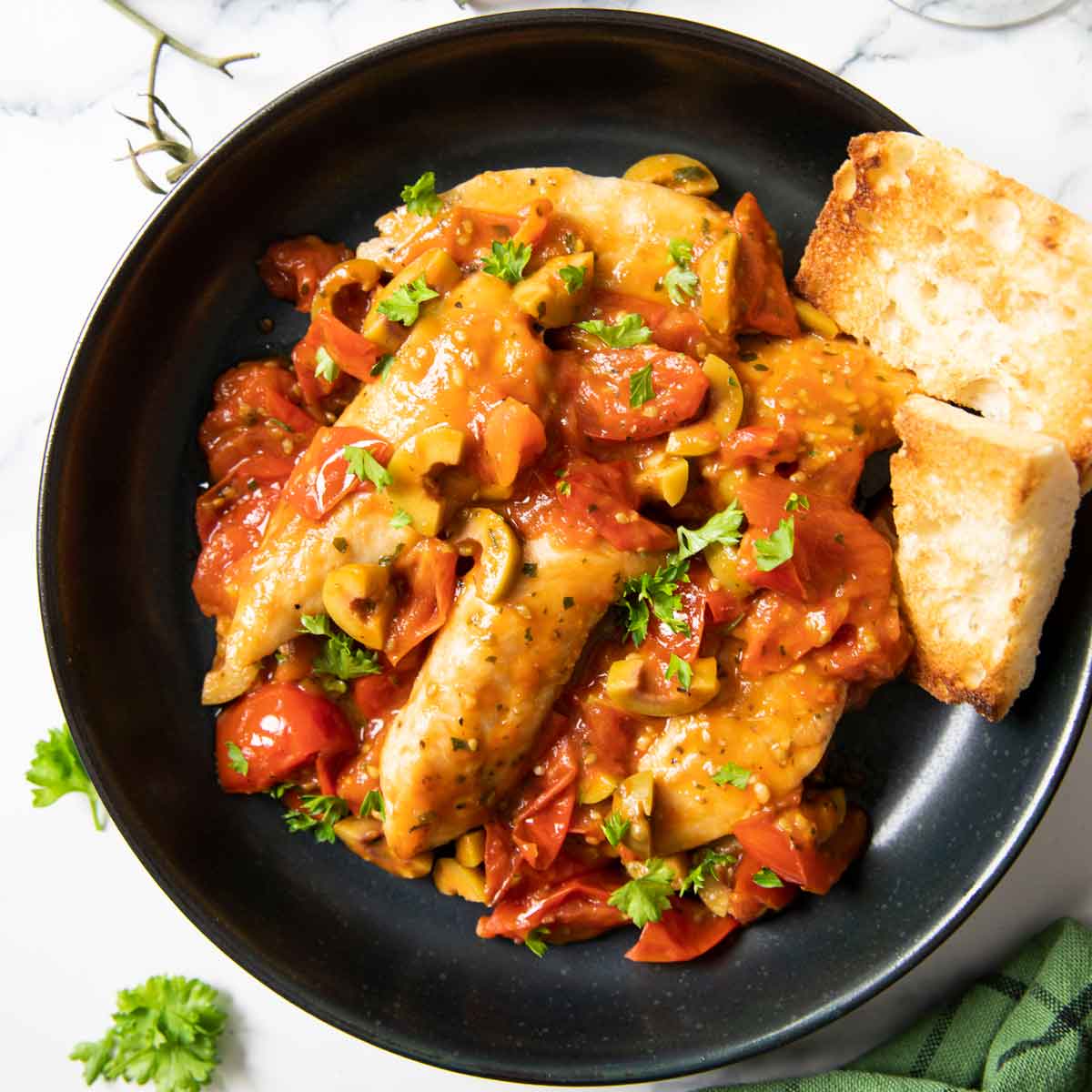 One-Pan Herb-Crusted Chicken with Cherry Tomatoes