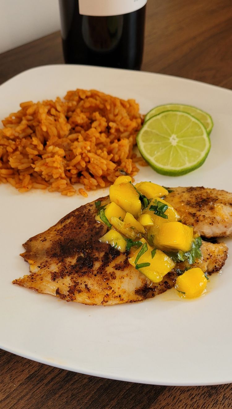 Pan-Seared Tilapia with Spicy Mango Salsa