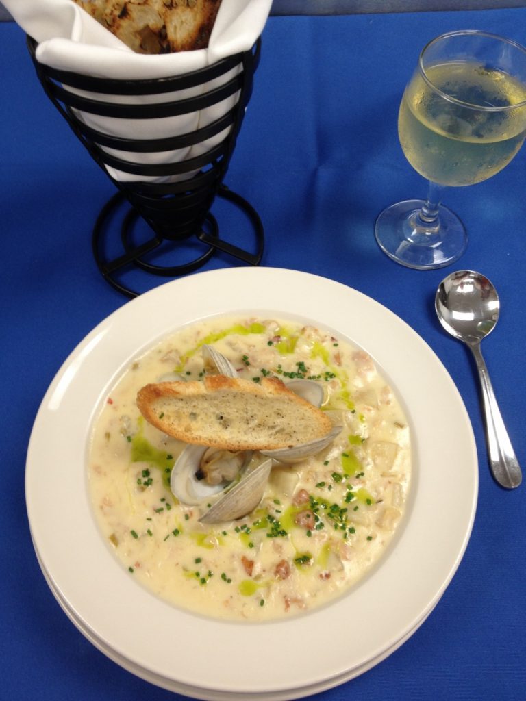 Sautéed Cod with Rhode Island Clam Chowder Sauce