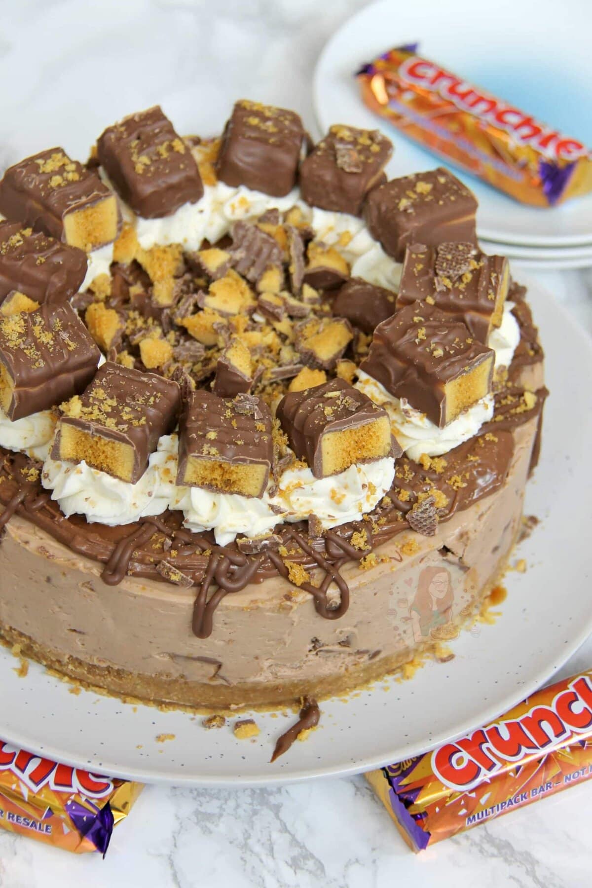 No-Bake Honeycomb Crunch Cheesecake Bars