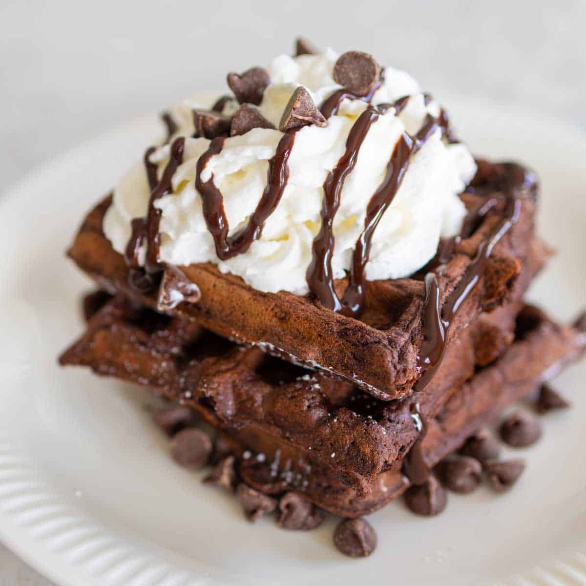 Brussels Artisan Waffle Stack with Belgian Chocolate Drizzle