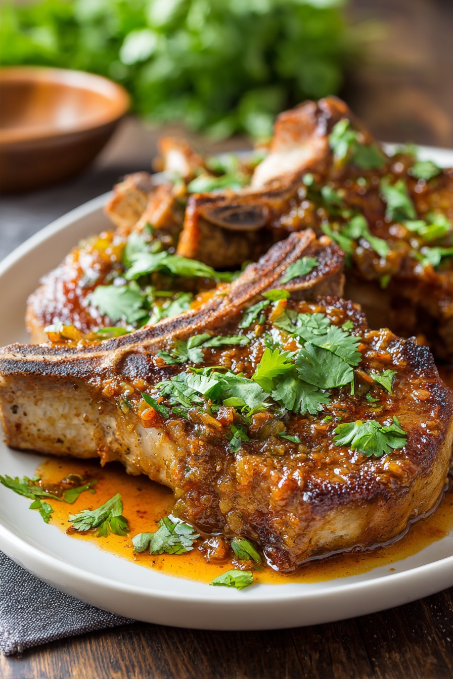 Crispy Pan-Seared Pork Chops with Puerto Rican Sofrito