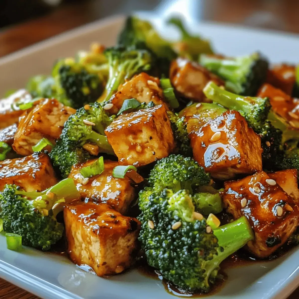 Pan-Seared Sesame Tofu with Broccoli and Ginger Sauce
