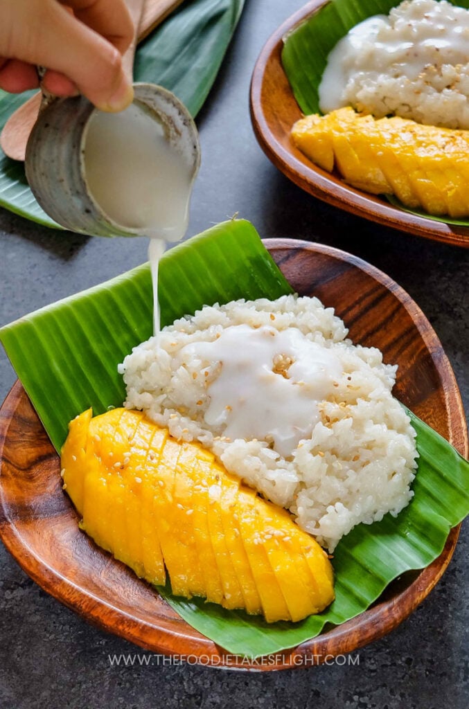 Banana Leaf-Wrapped Sticky Rice with Coconut and Mango