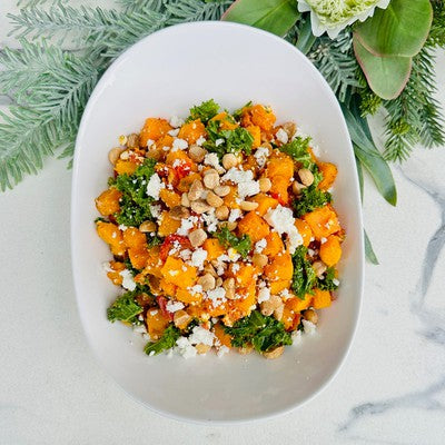 Pumpkin and Macadamia Nut Salad with Finger Lime Dressing