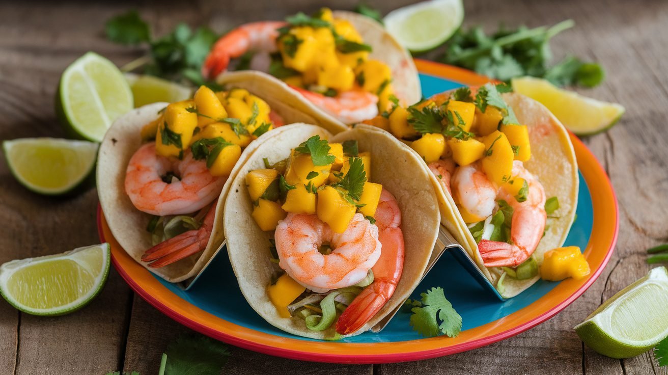 Cilantro-Lime Shrimp Tacos with Mango Avocado Salsa