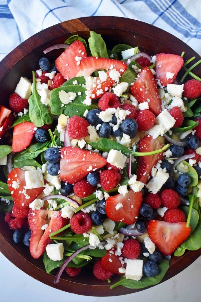 Star-Spangled Red, White, and Blue Salad with Citrus Vinaigrette