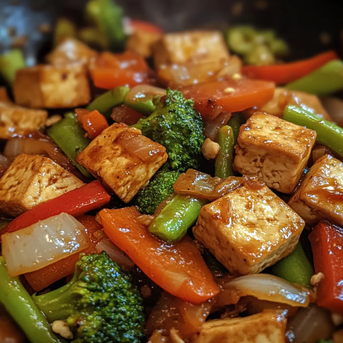 Stir-Fried Regional Tofu with Seasonal Vegetables and Ginger