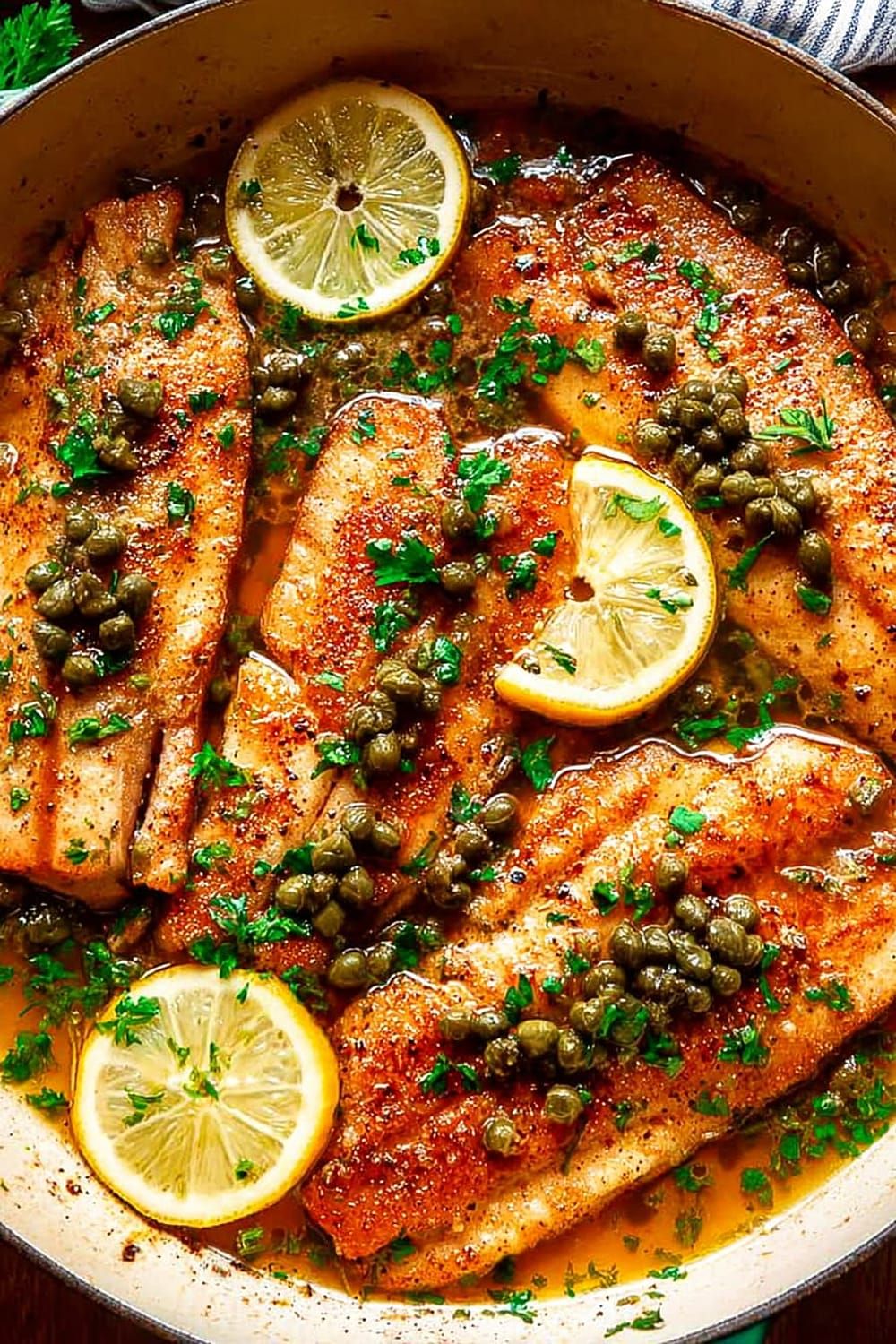 Pan-Seared Trout with Lemon-Caper Brown Butter Sauce