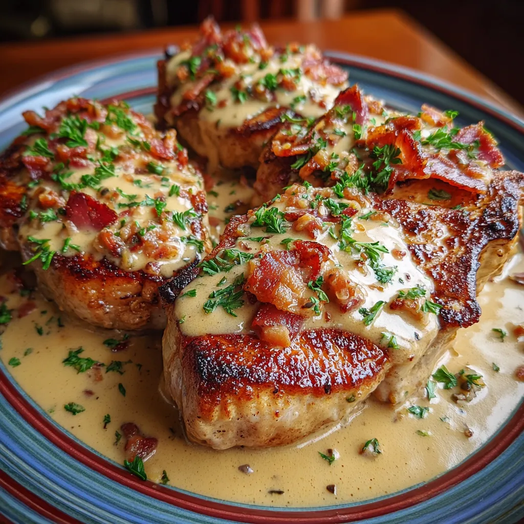 Whiskey-Glazed Pork Chops with Maple-Dijon Sauce