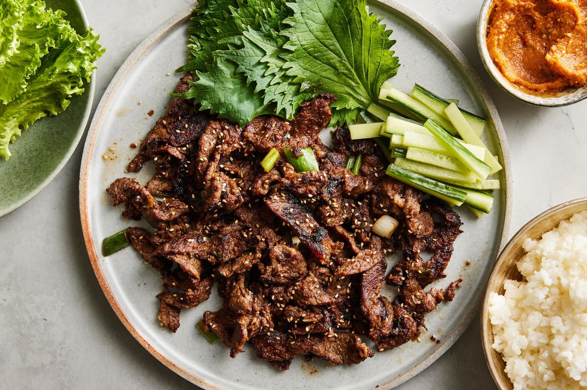 Pan-Seared Korean Beef Bulgogi with Scallion and Sesame