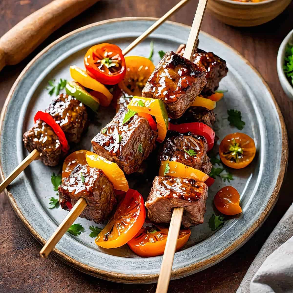 Chargrilled Kangaroo Skewers with Pepperberry Glaze