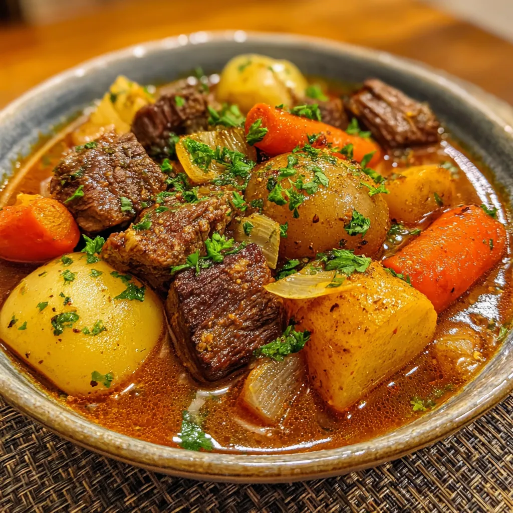 Savory Slow-Cooked Beef Stew with Root Vegetables
