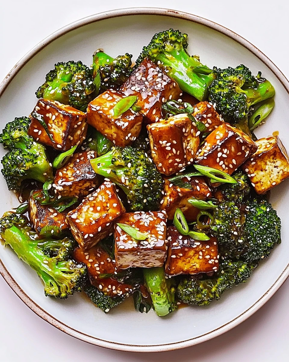 Pan-Seared Tofu Stir Fry with Broccoli and Sesame Ginger Sauce