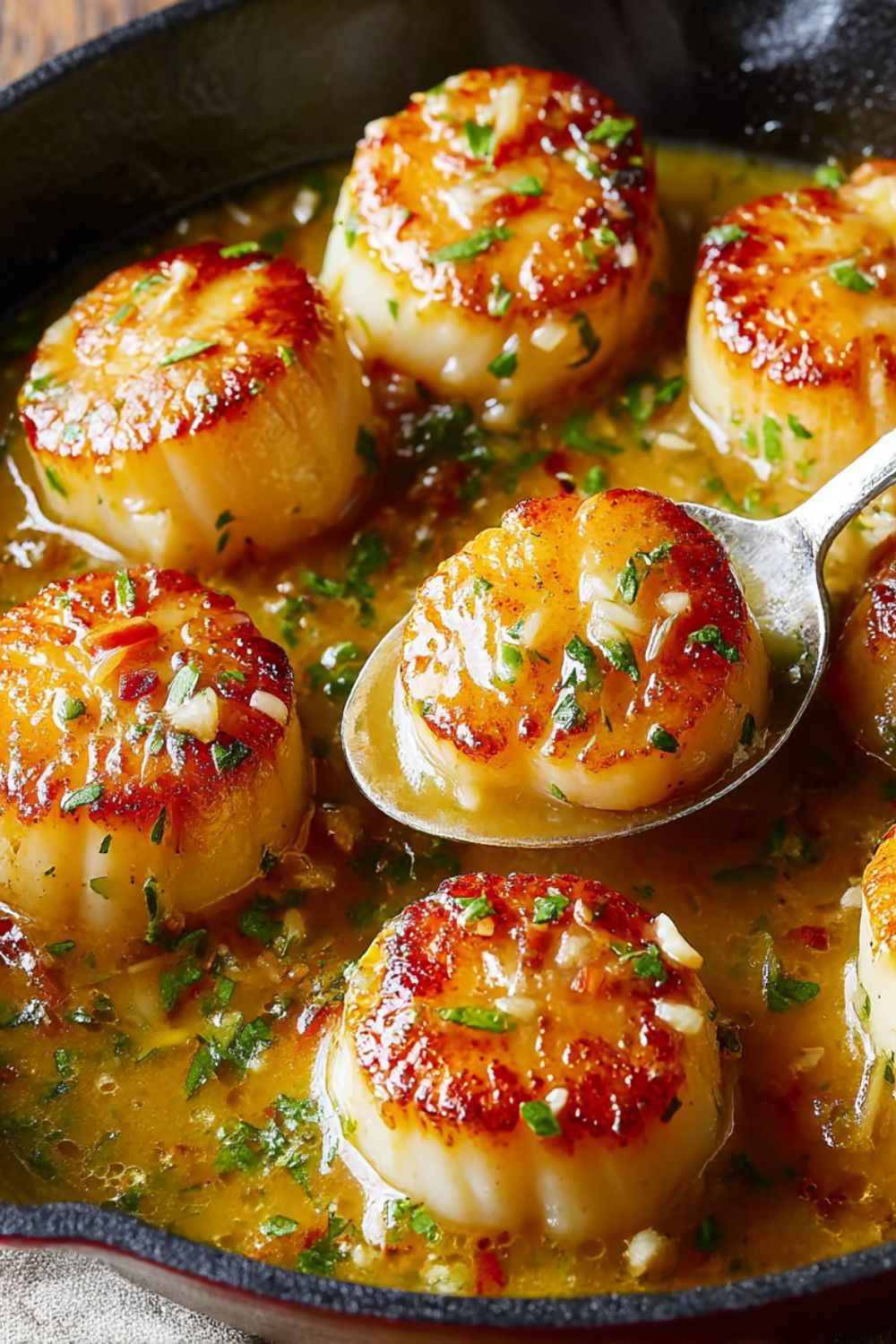 Pan-Seared Scallops with Saffron Cream Sauce
