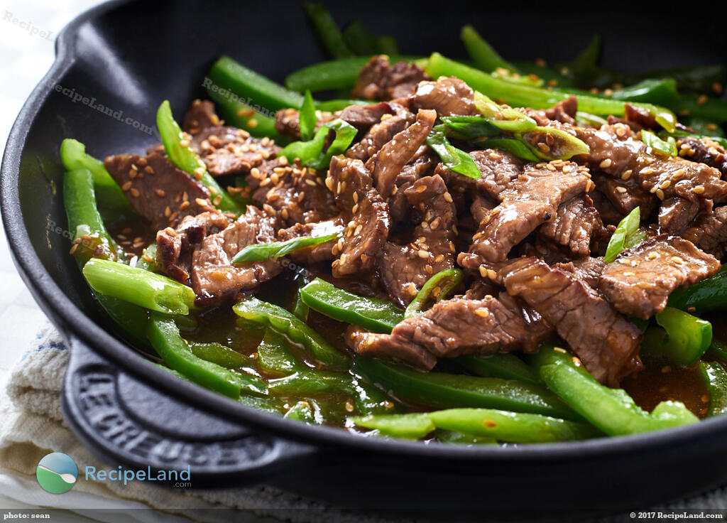 Sautéed Ginger Beef Strips with Scallions and Soy Glaze