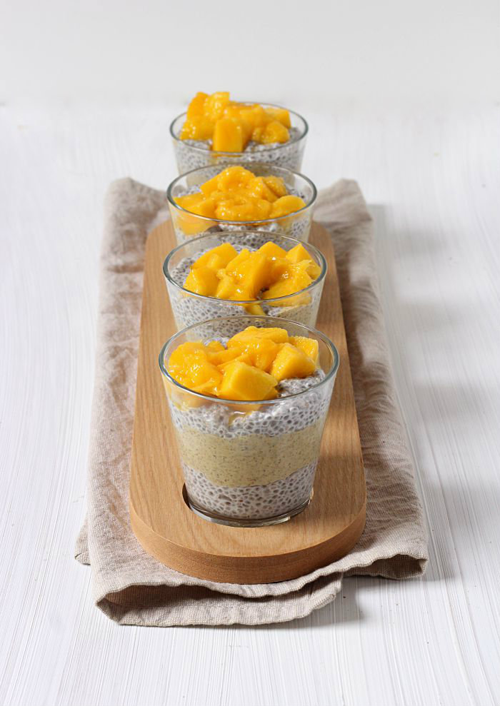 Honey-Lime Mango Chia Pudding Parfaits