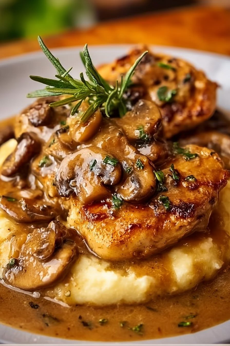 Pan-Roasted Chicken Thighs with Mushroom Marsala Sauce