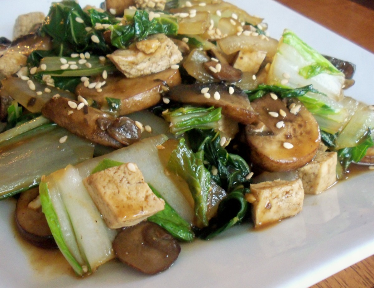 Stir-Fried Tofu with Bok Choy and Shiitake Mushrooms