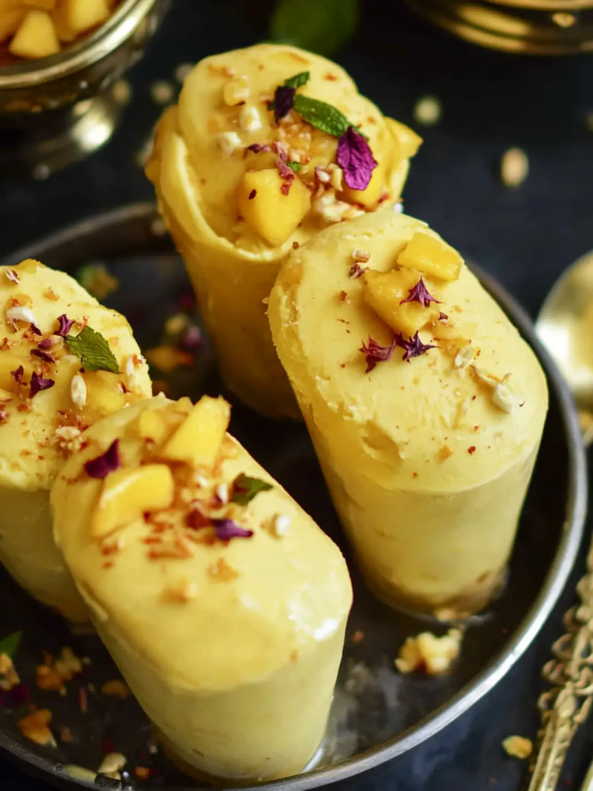 Baked Indian Mango Cardamom Kulfi