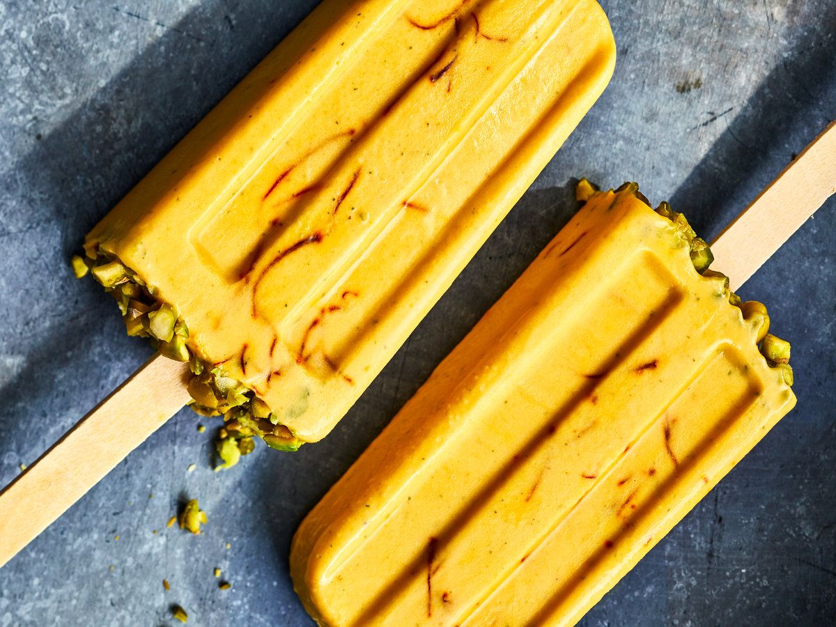 Cardamom-Spiced Mango Kulfi Pops
