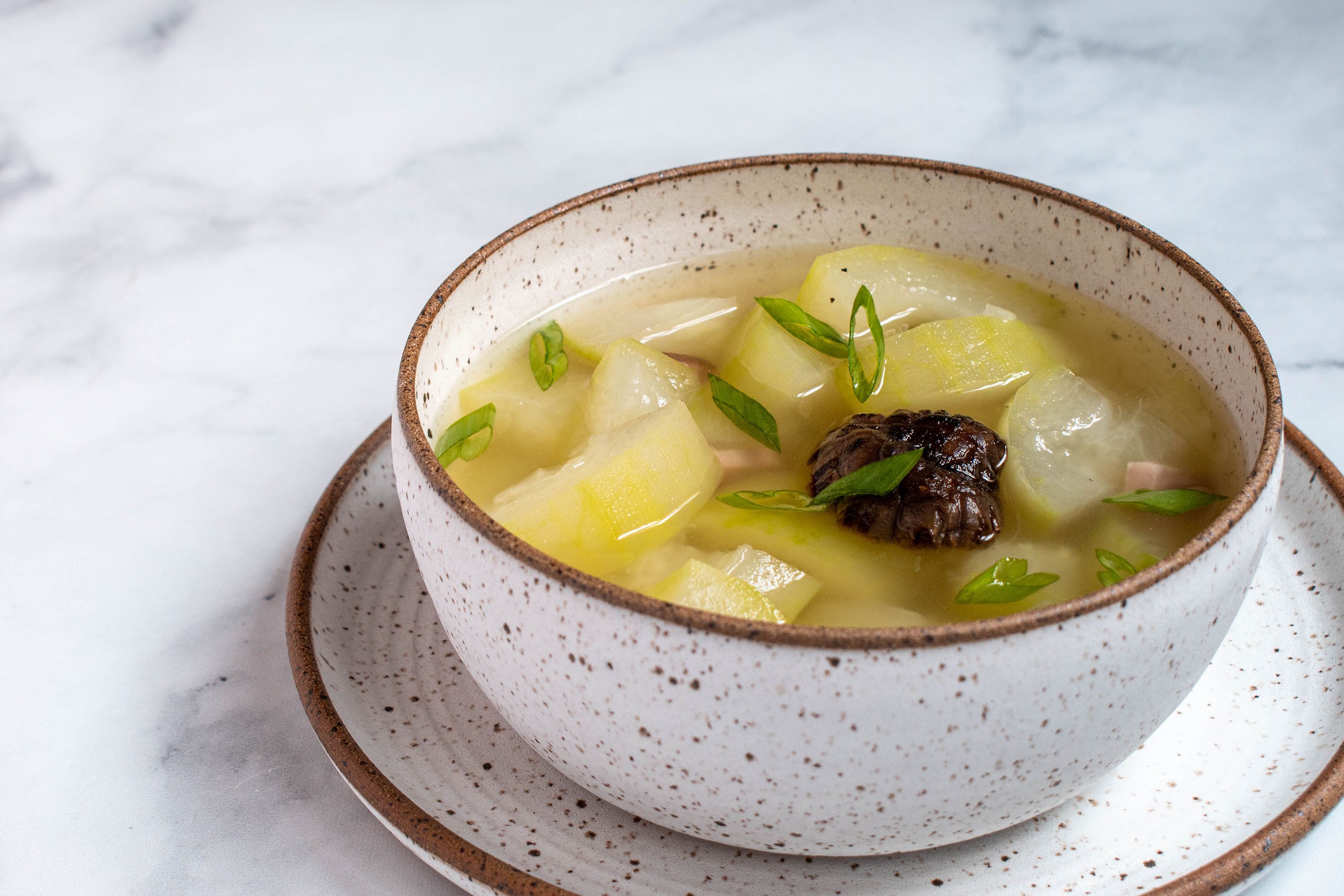 Double-Boiled Winter Melon Soup with Chinese Ham and Goji Berries