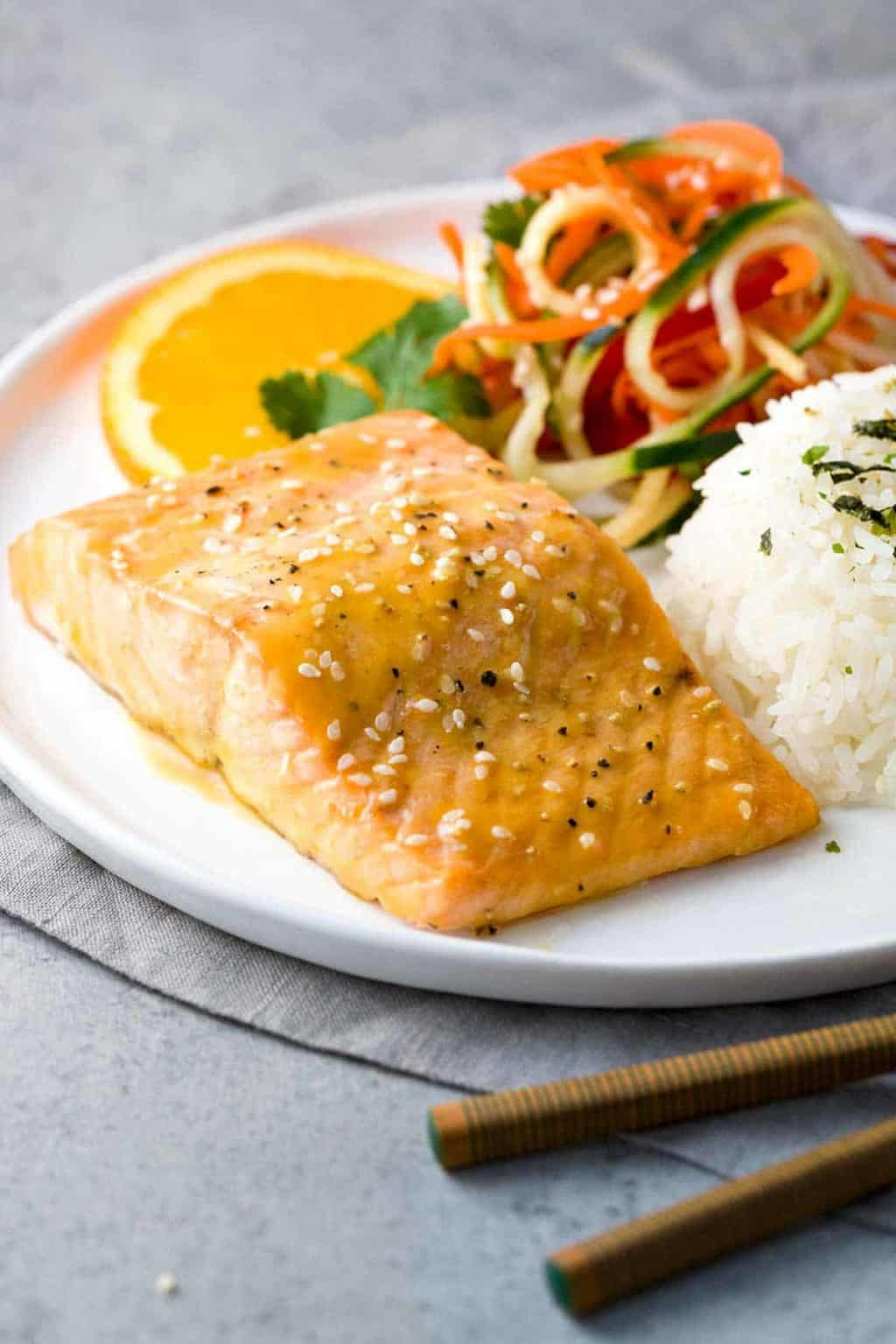 Pan-Roasted Salmon with Citrus Soy Glaze