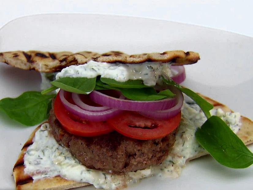 Pan-Seared Greek Lamb Burgers with Tzatziki and Feta