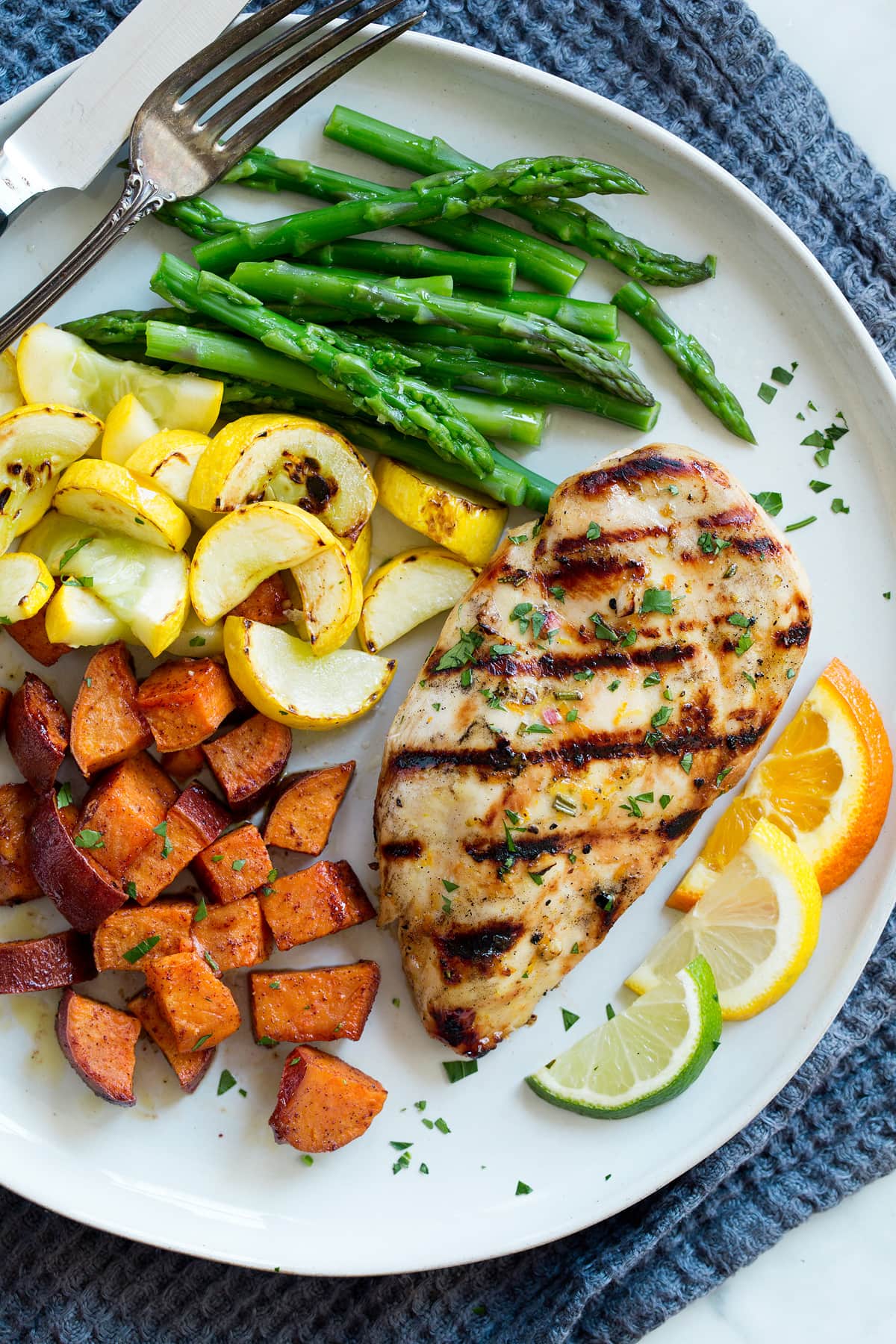 Citrus-Marinated Grilled Chicken with Summer Vegetable Medley