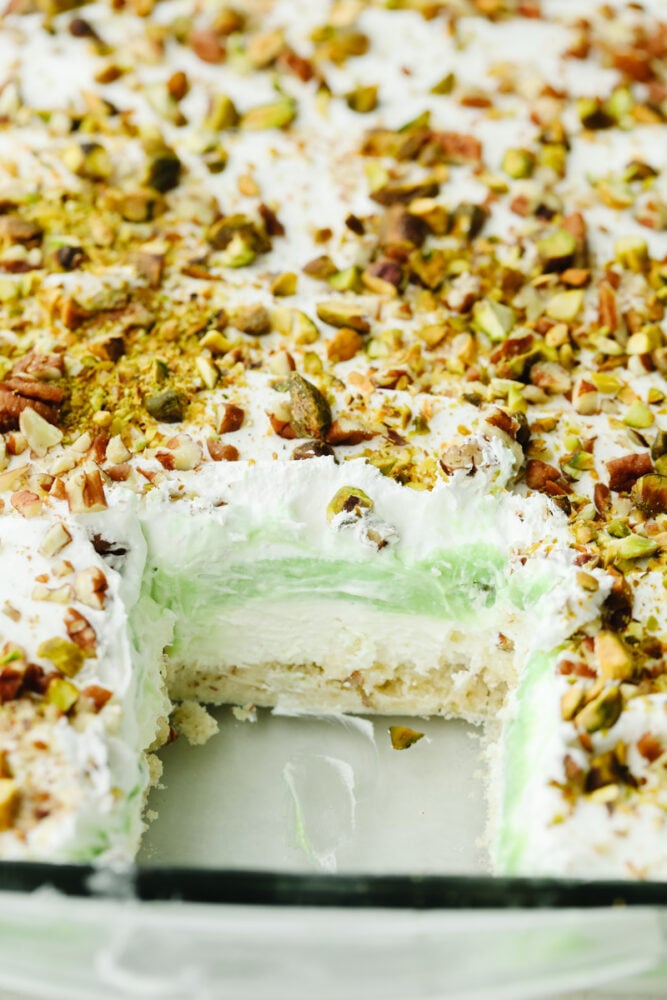 Layered Pistachio Rosewater Semifreddo