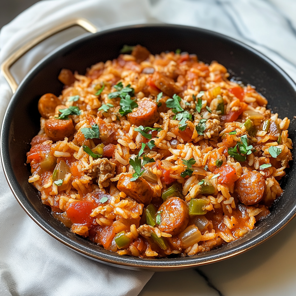 One-Pan Spicy Chicken and Smoked Sausage Jambalaya