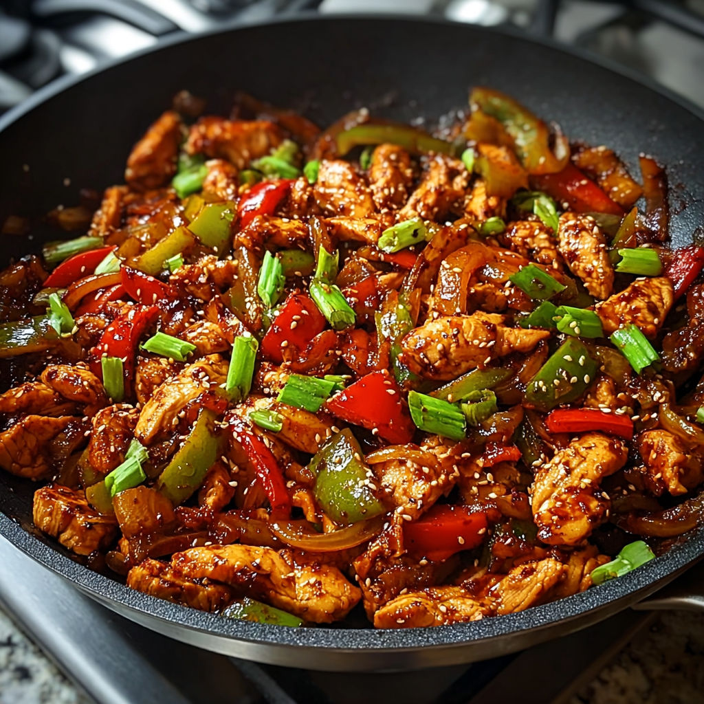 Spicy Korean-Style Chicken Stir Fry with Gochujang and Sesame