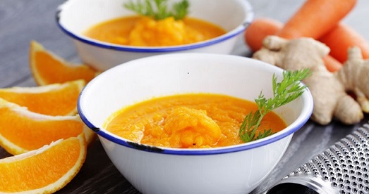 Aperol-Infused Carrot Soup with Citrus Zest
