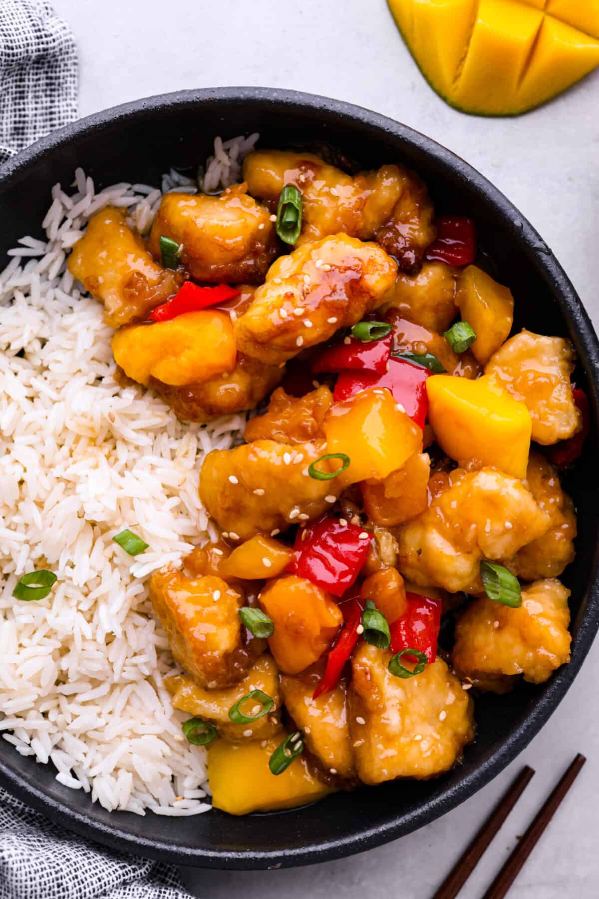 Sautéed Chicken with Spiced Mango and Bell Pepper