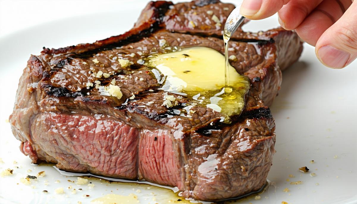 Charcoal-Grilled Ribeye Steak with Garlic-Herb Butter