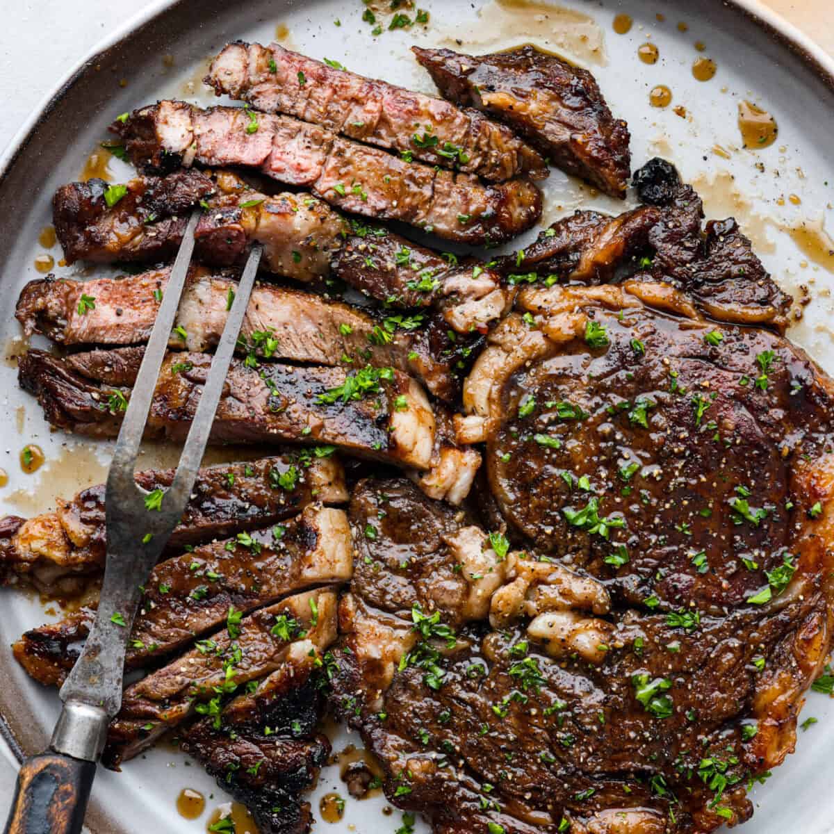 Grilled Bourbon-Glazed Kansas City Strip Steak