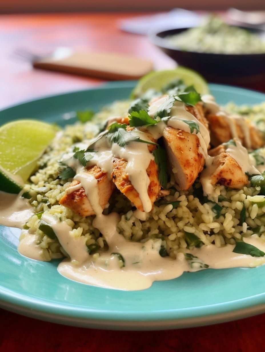 Oven-Roasted Poblano Chicken with Cilantro-Lime Rice