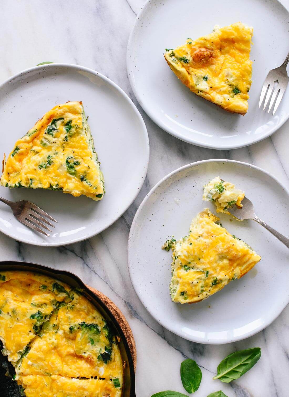 Cheddar and Spinach Frittata with Chive Cream