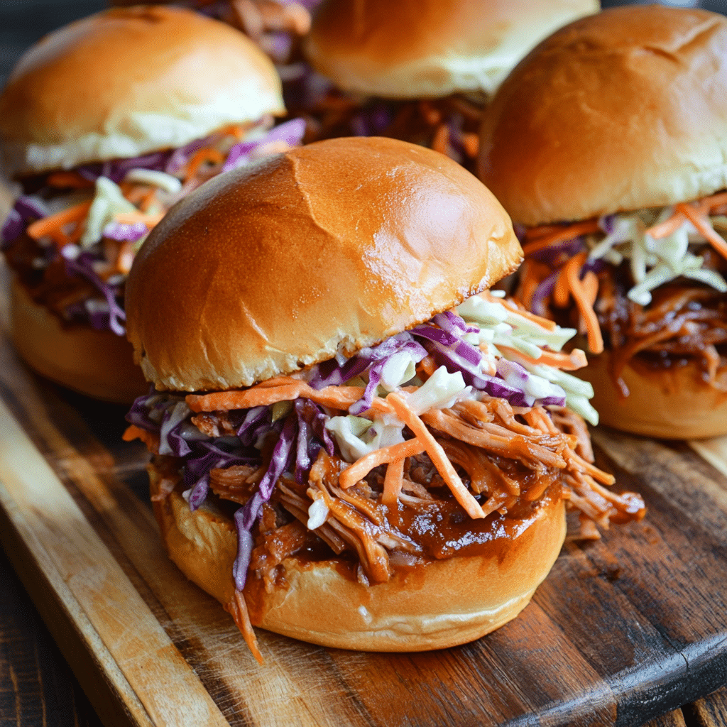 Sweet and Tangy Pulled Pork Sliders with Coleslaw