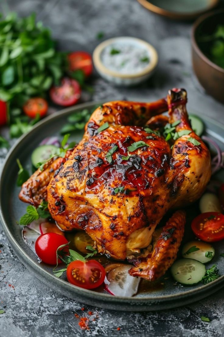 Wood-Fired Roasted Chicken with Smoky Paprika and Herb Sauce
