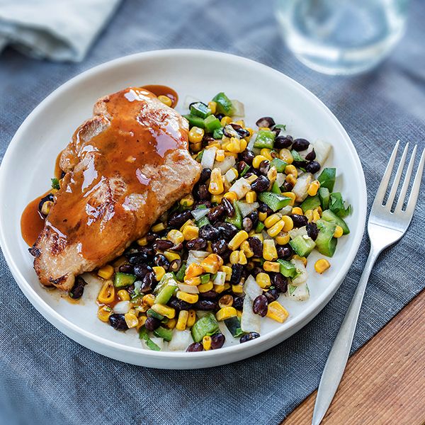 Pan-Seared Chicken with Roasted Corn and Black Bean Salad