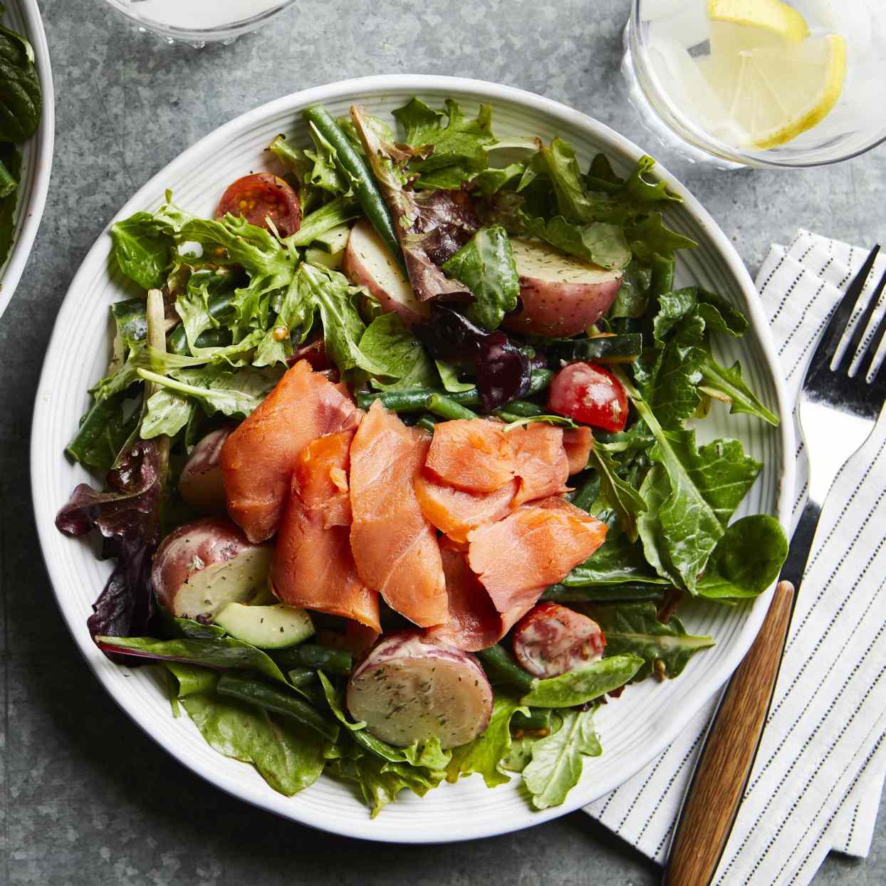 Tasmanian Smoked Salmon Salad with Finger Lime Vinaigrette