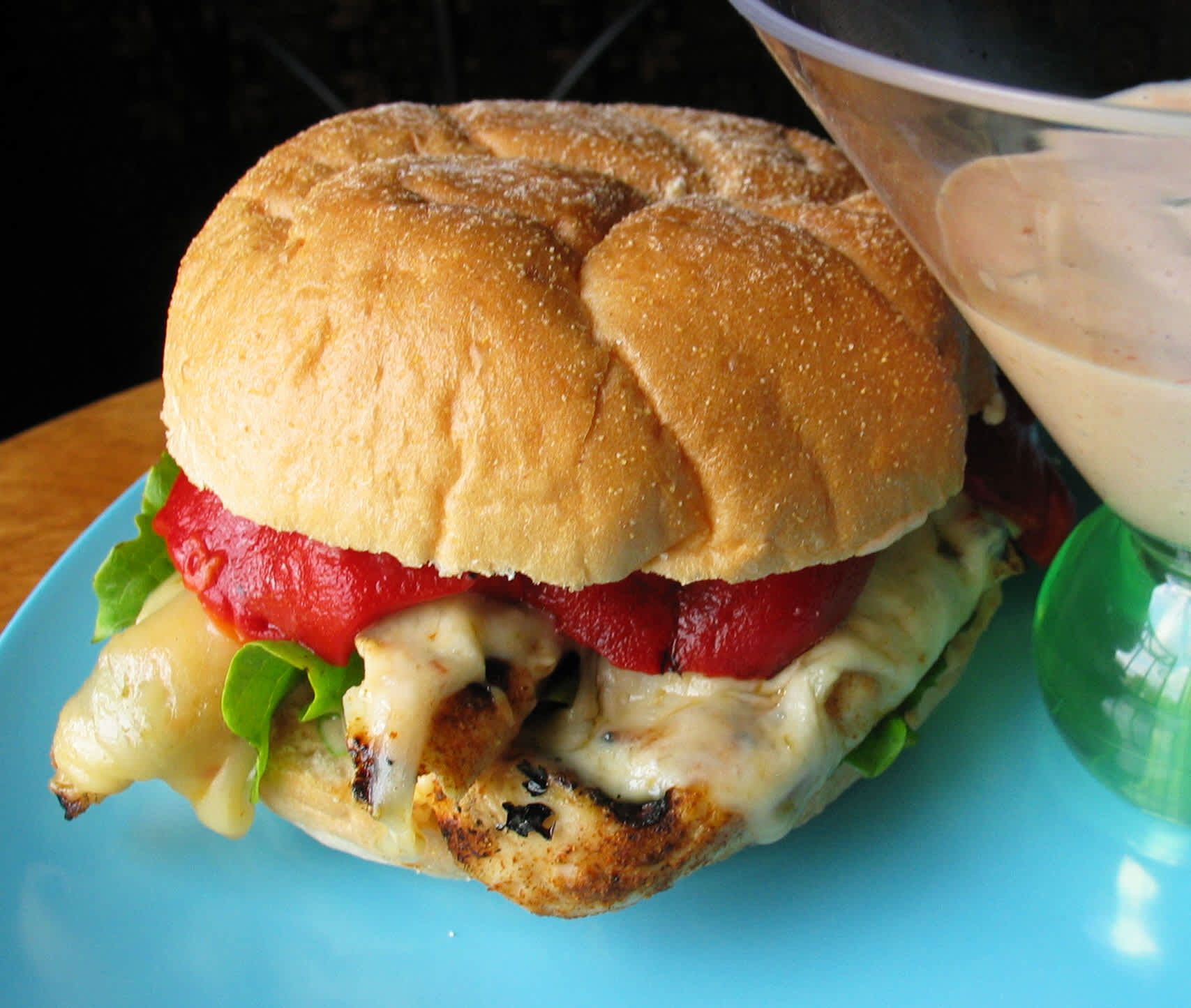 Grilled Cajun-Spiced Chicken Sandwich with Remoulade Sauce