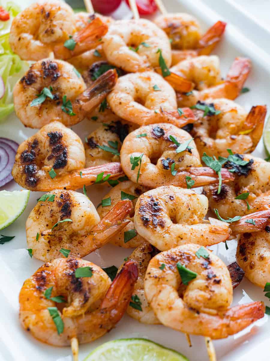 Smoky Mezcal-Marinated Shrimp Skewers with Chile-Lime Sauce