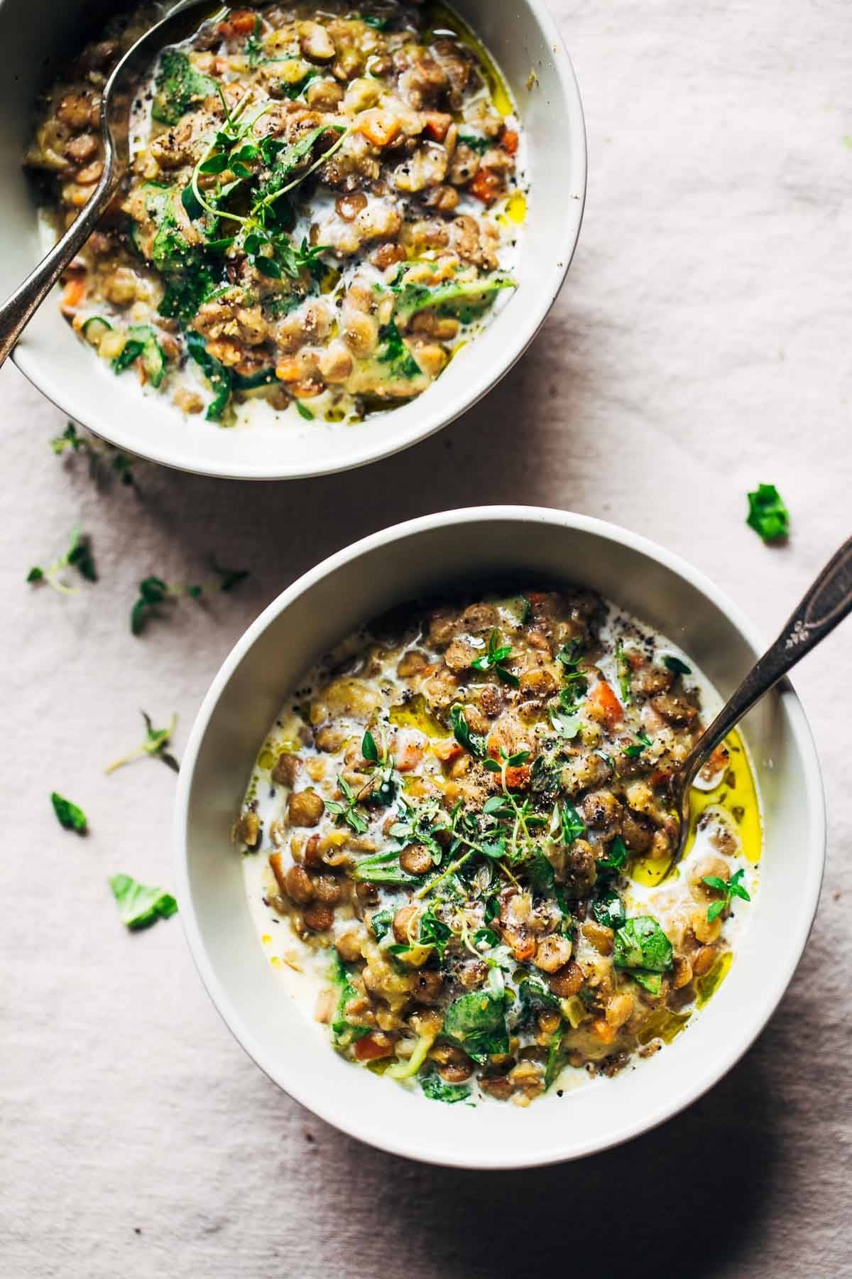 One-Pot Lentil and Vegetable Stew with Spinach