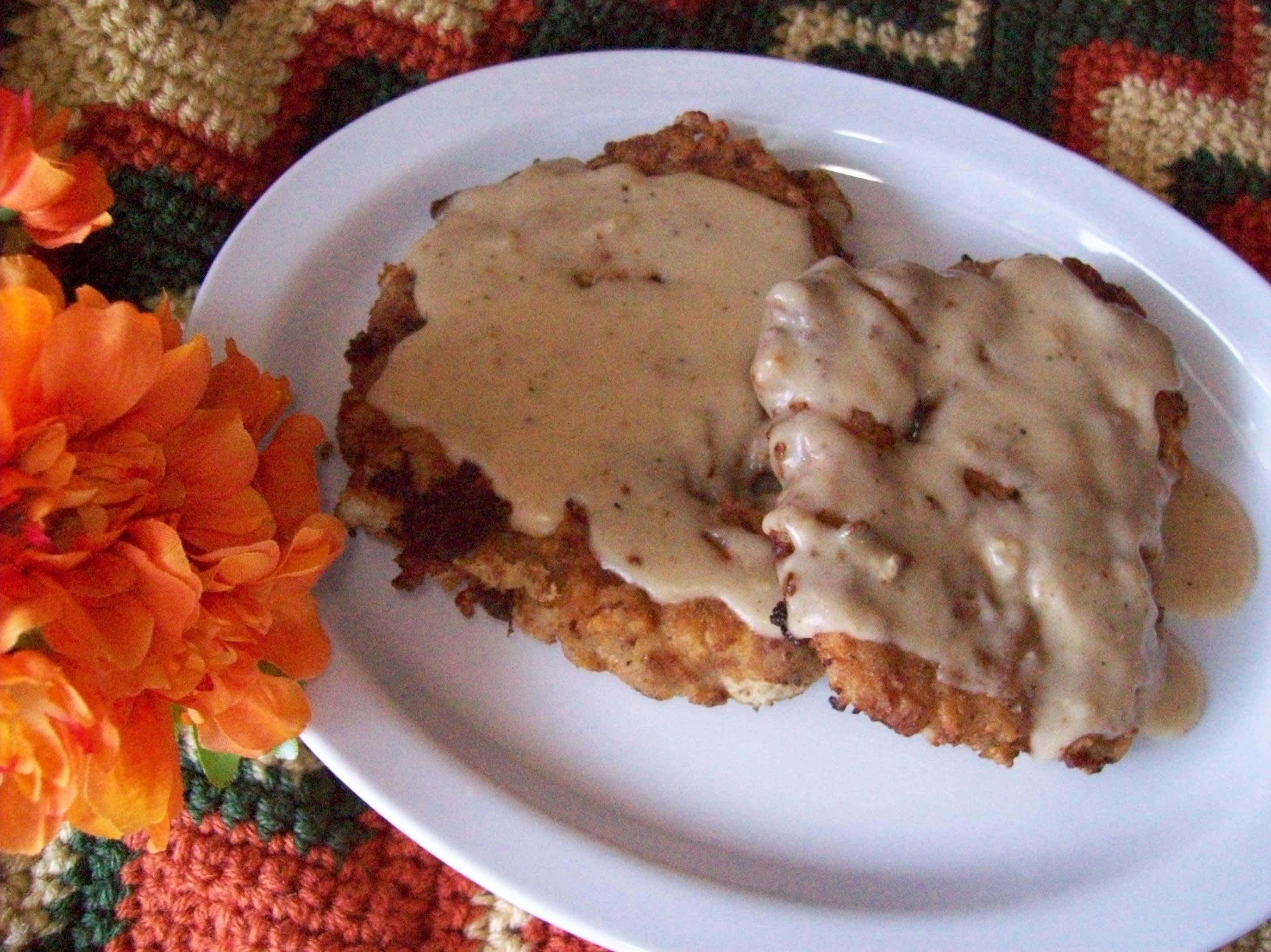 Cheddar-Stuffed Chicken-Fried Steak with Creamy Country Gravy