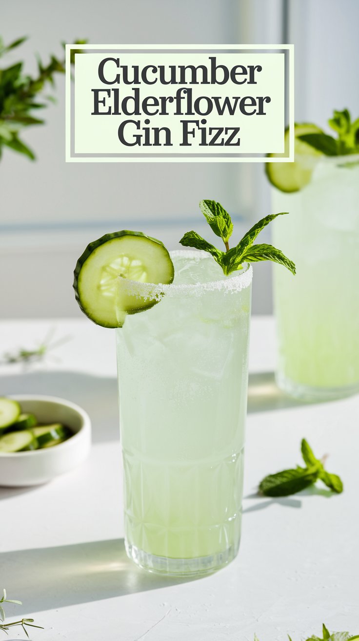 Herb-Infused Gin and Cucumber Fizz