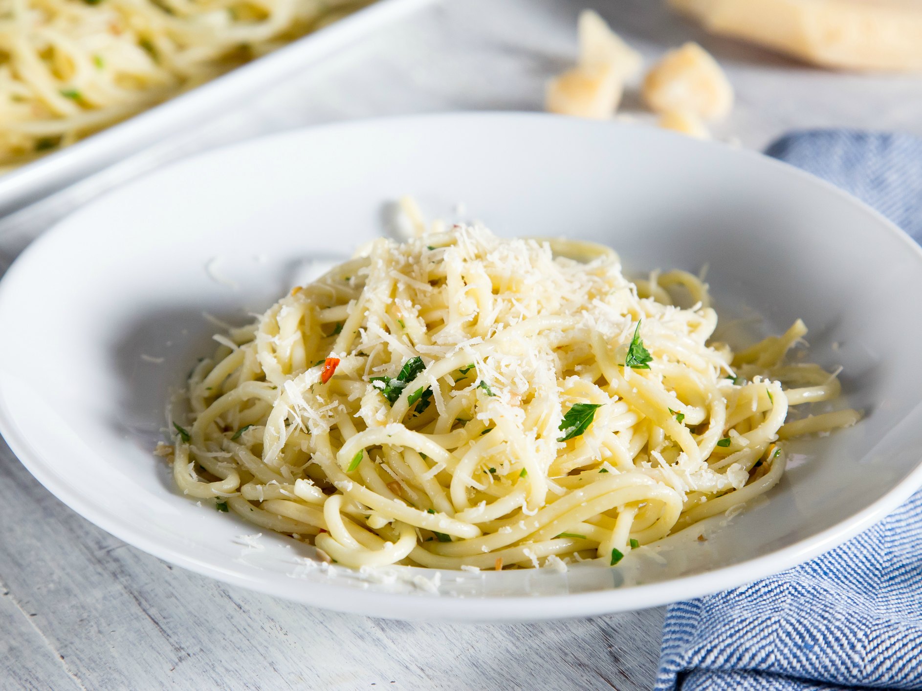 Garlic-Infused Spaghetti with Olive Oil and Chili Flakes