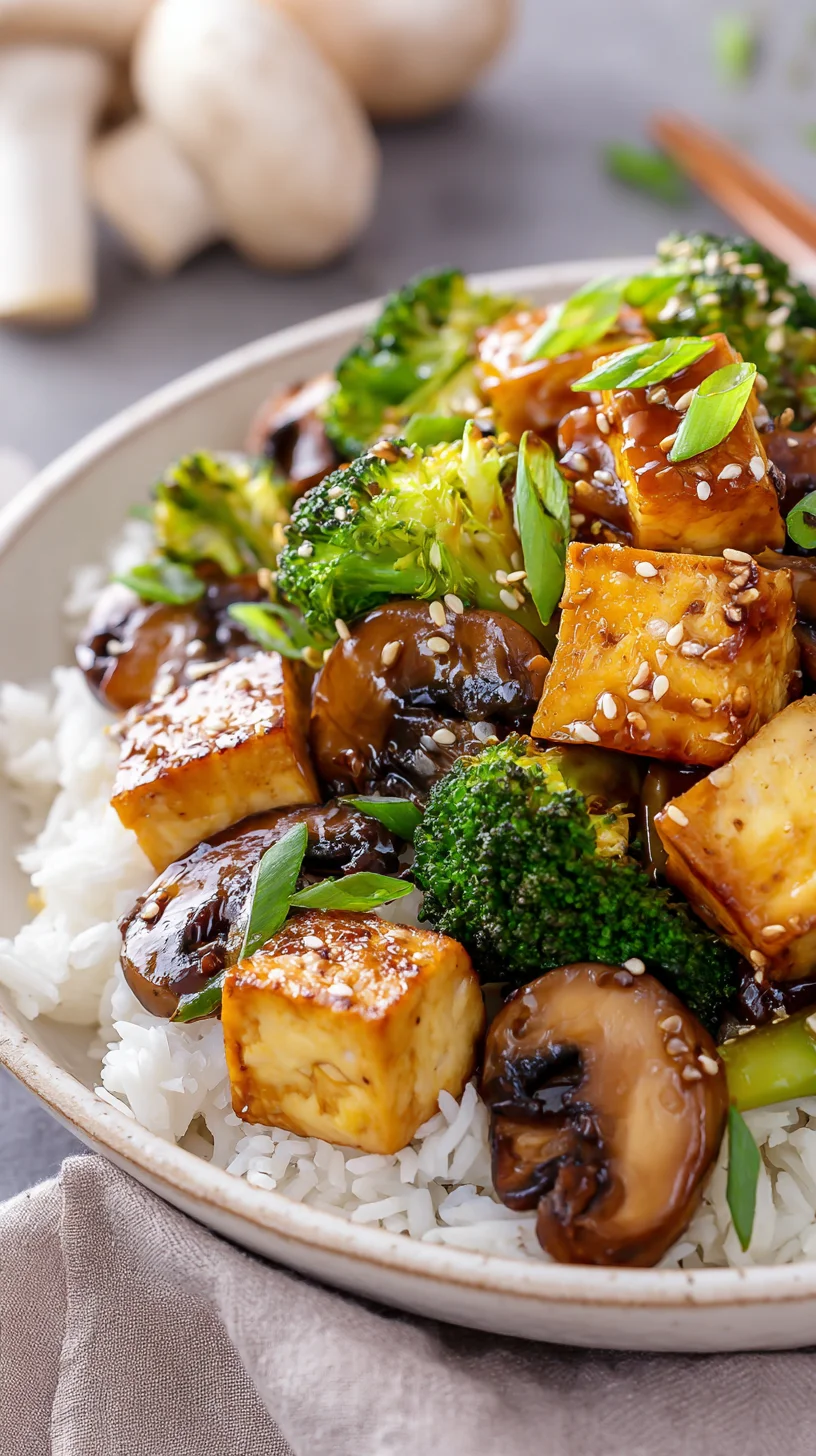Hidden Mushroom and Tofu Stir Fry with Garlic Sauce