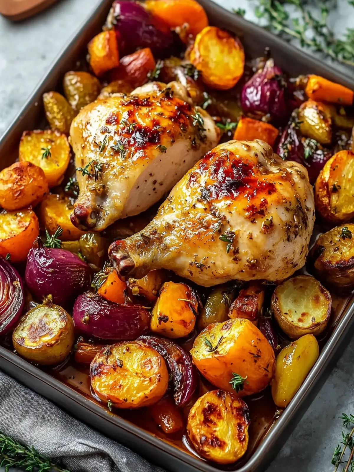 Soulful Roast Chicken with Warm Maple-Glazed Root Vegetables